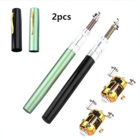 2 Set Pocket-Sized Pen Style Fishing Rod - Compact, Portable, and Ultra-Lightweight for Ice Raft, Bridge
