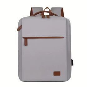 Backpack Oxford Cloth Business Computer Bag With Large Capacity, Strong And Wearable Student School Bag, Solid Color And Versatile Travel Backpac (Option: Light Gray)