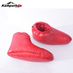 Kamperbox Down Slippers Down Socks Camping Down Boots Sleeping Bags Camping Down Socks AQ3 (Color: Red)